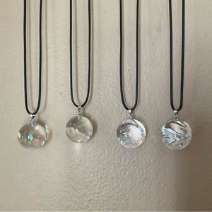 Clear Crystal Ball Necklaces